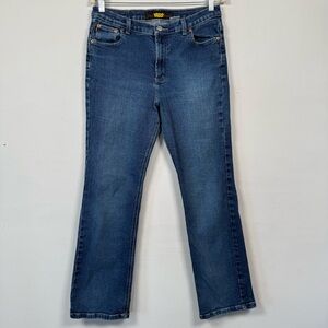 Todd Oldham Dark Blue Straight Leg Women's Jeans, Size 13, Cotton Stretch